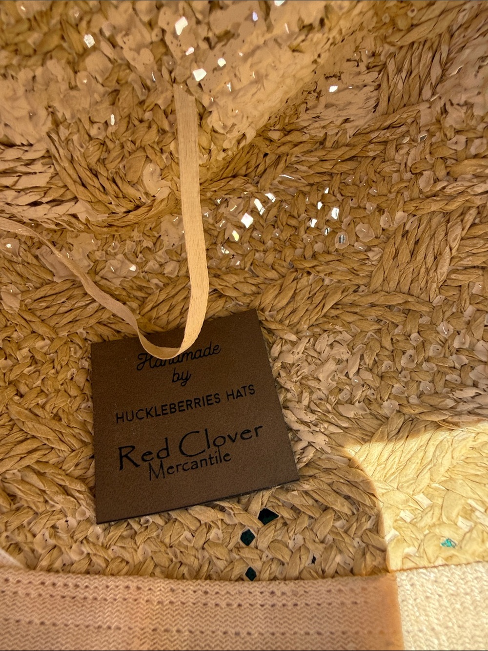 Custom straw cowboy hat w Peacock,feathers leather ,vintage cloth, card sheriff - Picture 15 of 17